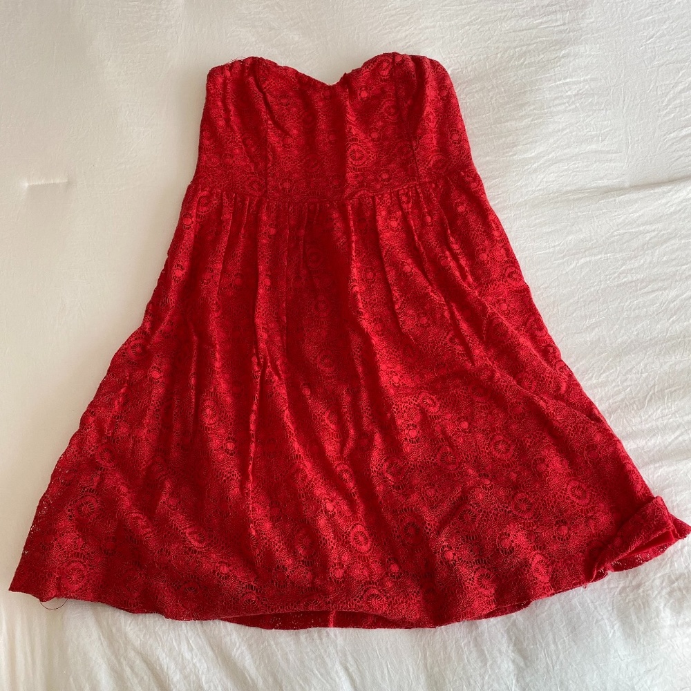 Pins and Needles Strapless Crochet Dress
